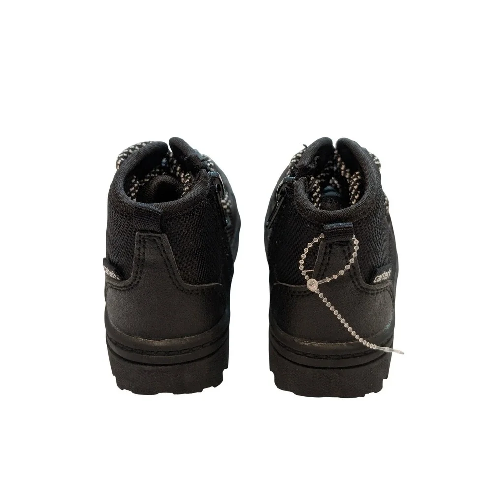 Carters Kids Toddler Black High Top Boots Side Zip Lug Sole Shoes Size 5
